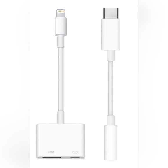 Lightning Digital AV Adapter MW2P3AM/A  USB-C > Headphone Jack Adapter MW2Q3AM/A - Picture 1 of 13